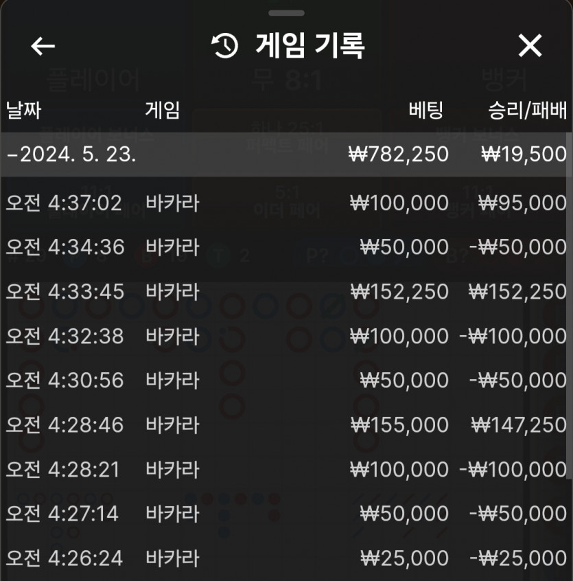 5/23 비제휴 바카라 후기 3(0)