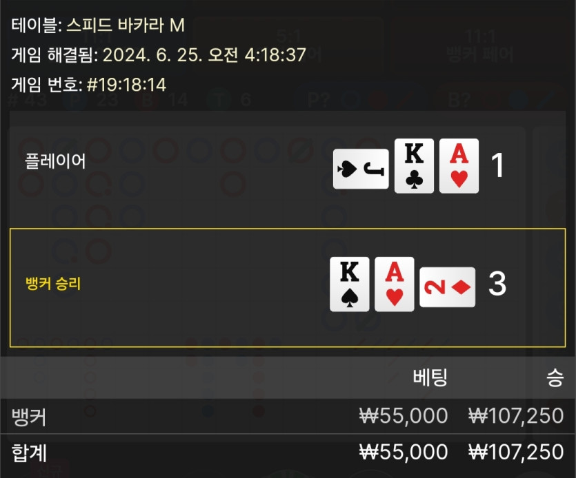 6/25 비제휴 바카라 후기 2(0)
