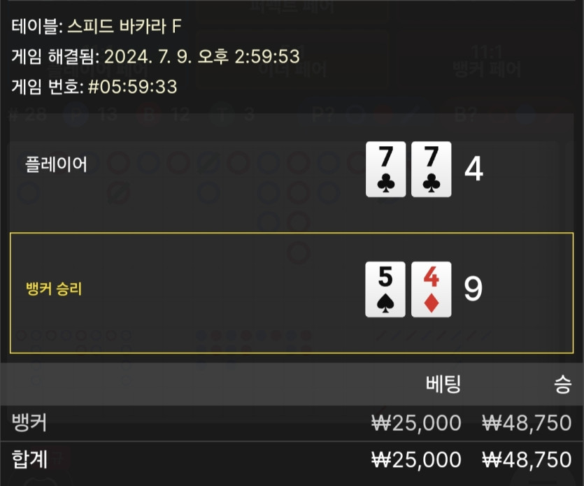 7/9 비제휴 바카라 후기 10(0)