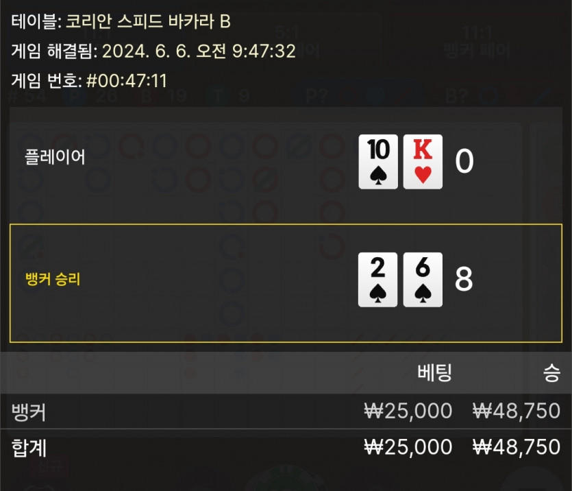 6/6 비제휴 바카라 후기 6(0)