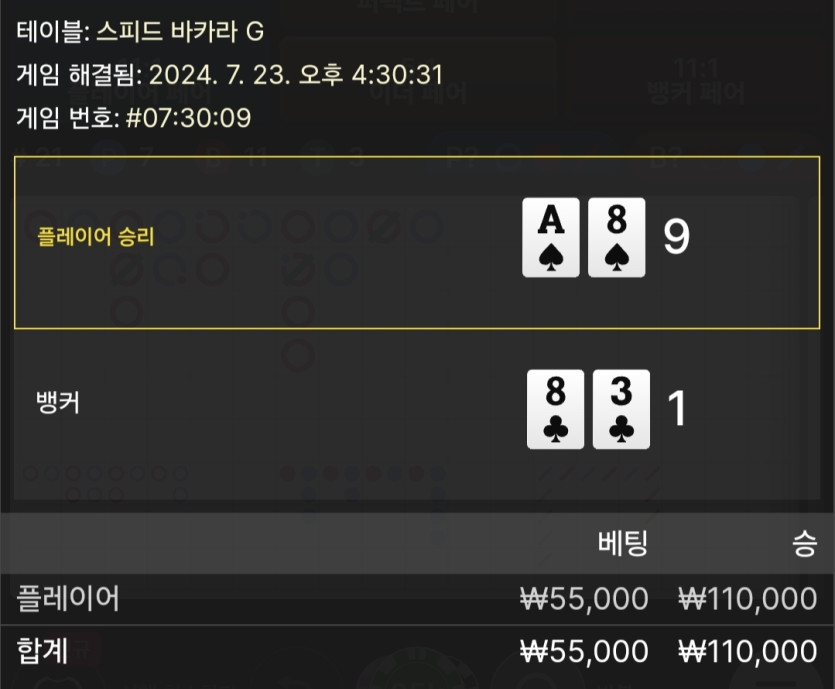 7/23 비제휴 바카라 후기 3(0)