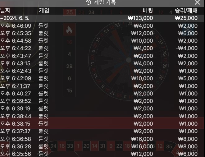 룰렛으로 이만득(0)
