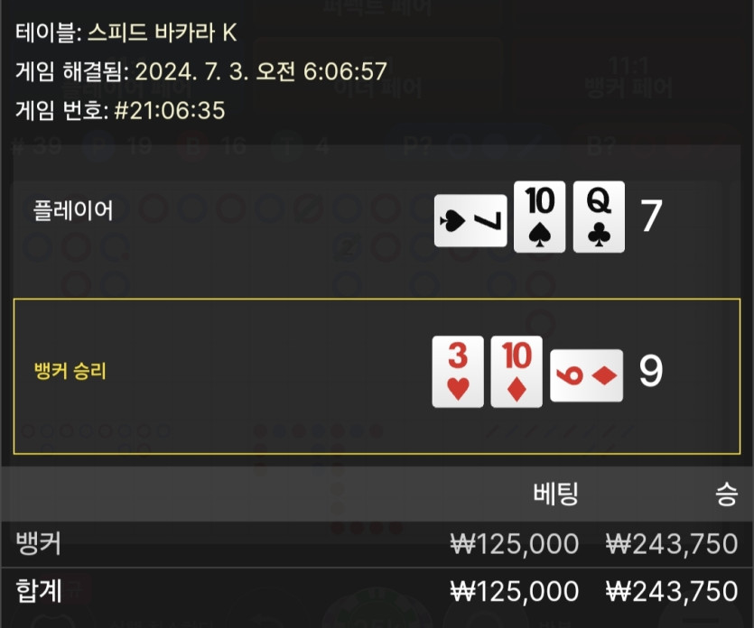 7/3 케이 바카라 후기 2(0)