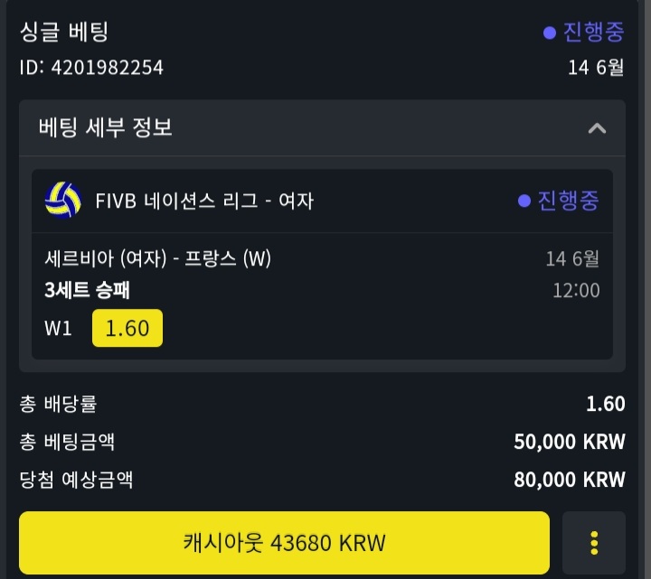 네이션스배구(여)배팅!!(0)