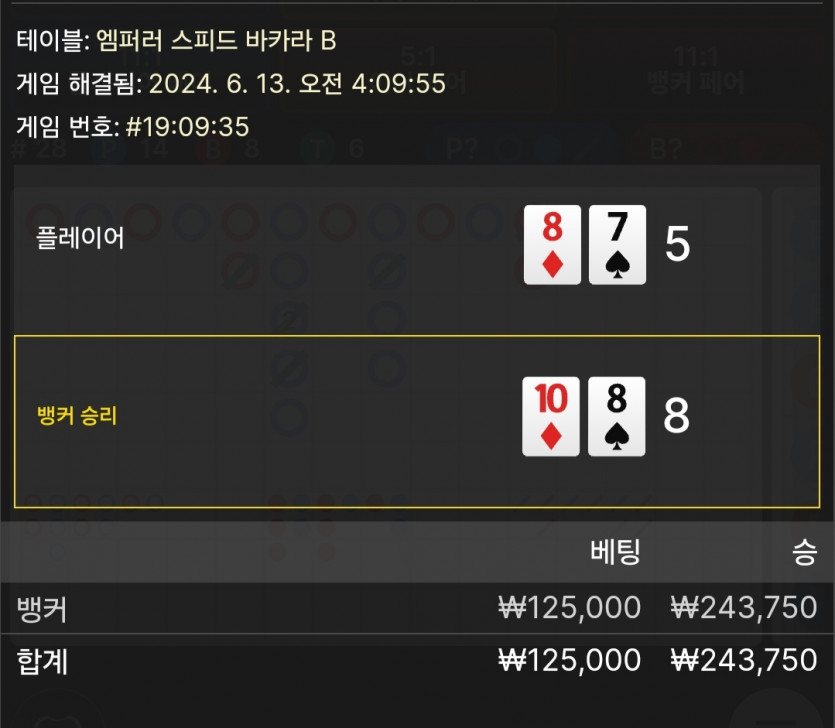 6/13 케이 바카라 후기(0)