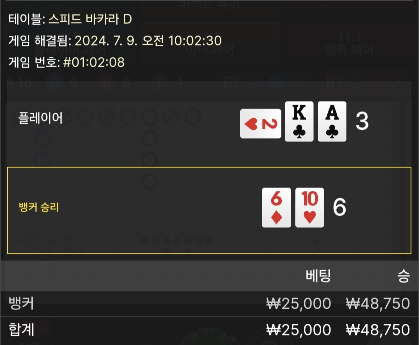 7/9 비제휴 바카라 후기 6(0)