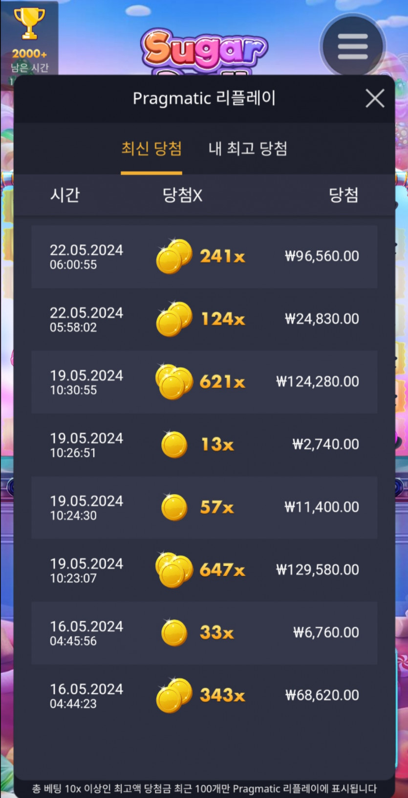 5/22 유로스타 슬롯 후기(1)
