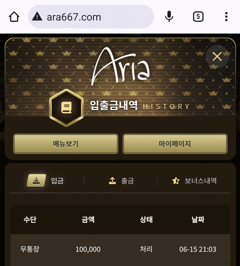 아리아 후기(0)