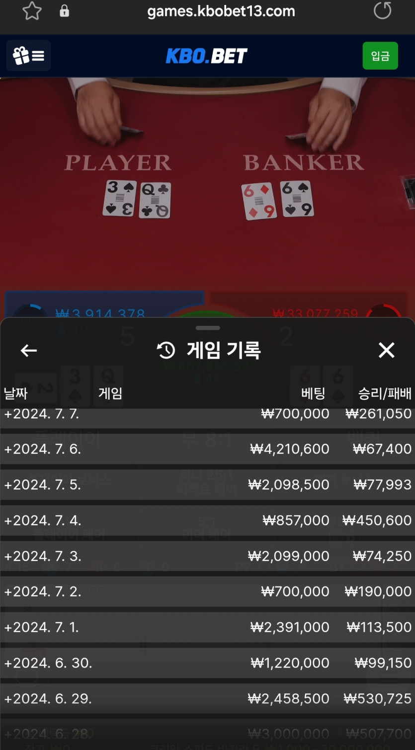 크보벳 침착하게 10연승(0)