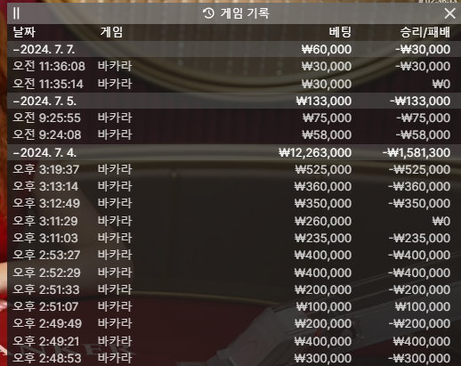 7월7일 벳위즈 바카라후기(0)