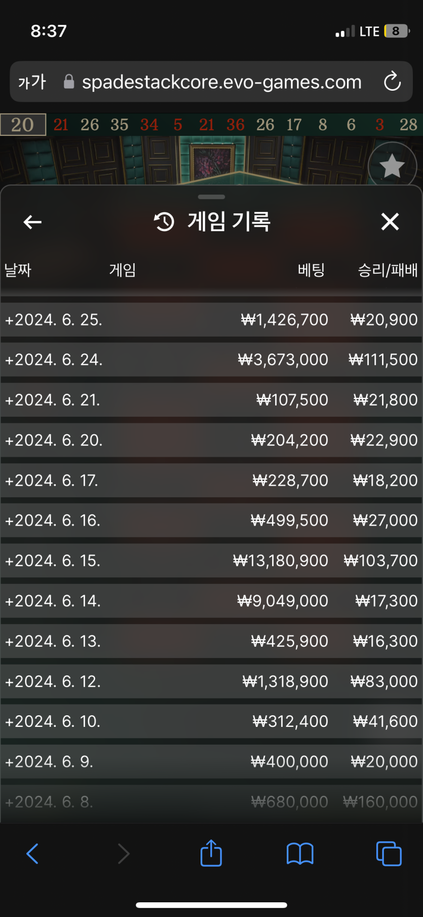 유로스타 6월 정산(0)
