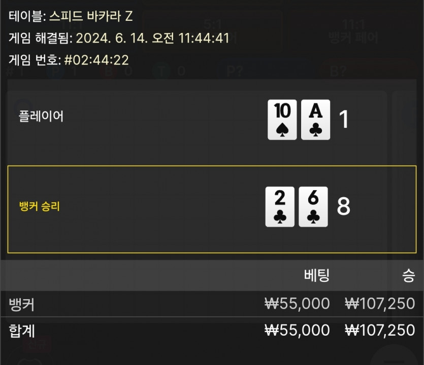 6/14 유로스타 바카라 후기 2(0)