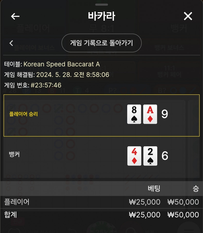 5/28 비제휴 바카라 후기 4(0)