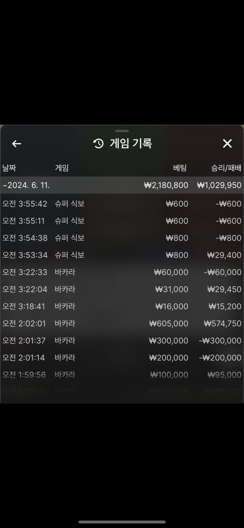 06/11 케이카지노 후기(0)