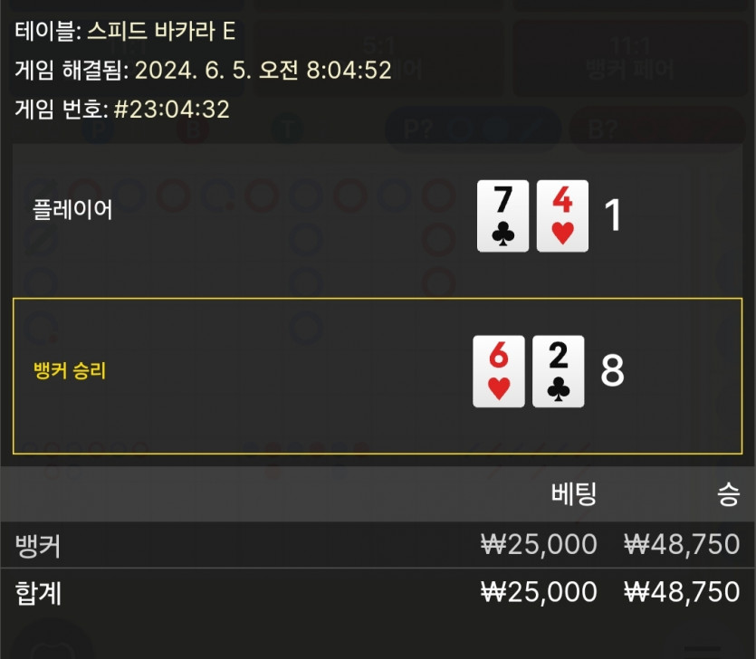 6/5 케이 바카라 후기 5(0)