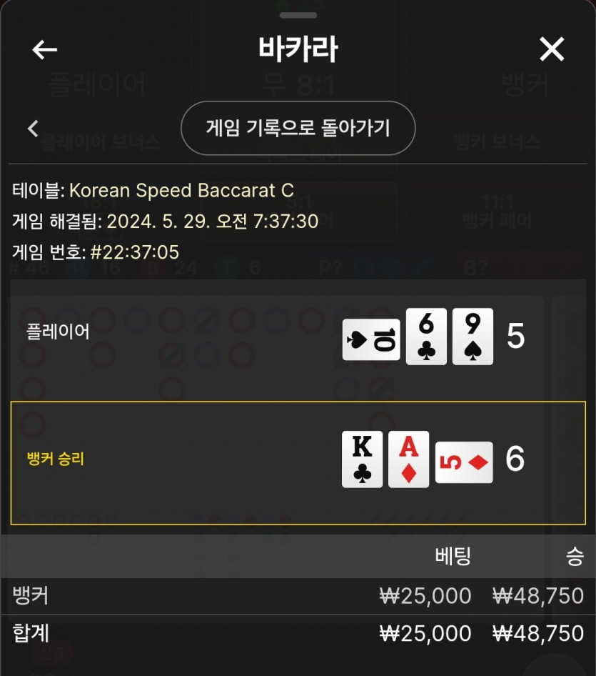 5/29 비제휴 바카라 후기 6(0)