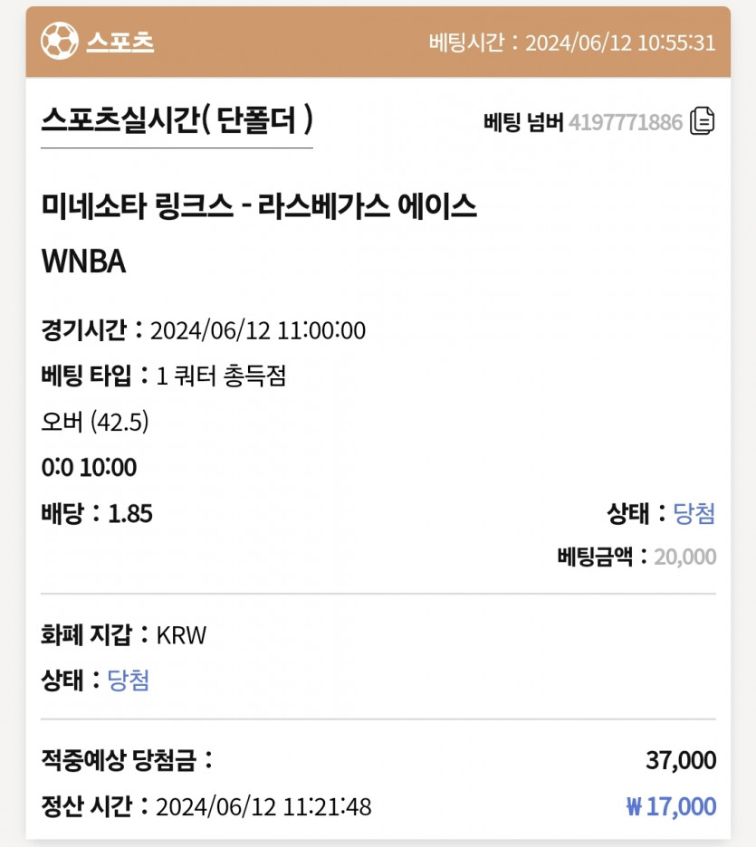 6/12 케이 WNBA 후기(0)
