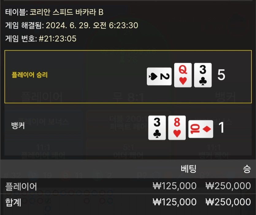 6/29 비제휴 바카라 후기 4(0)