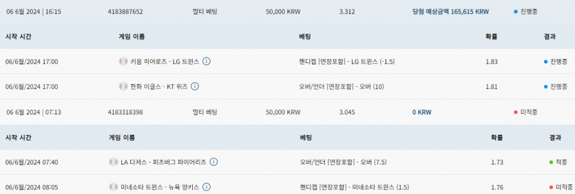 ♥벳16♥ 스포츠 후기(6일)(0)