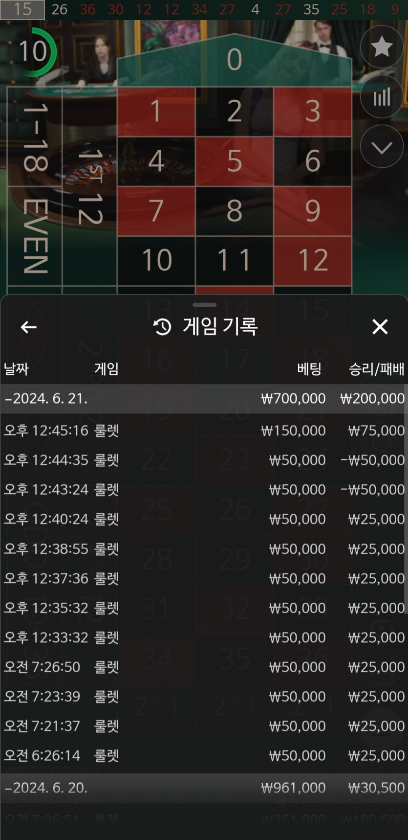 6/21 케이카지노 후기(0)