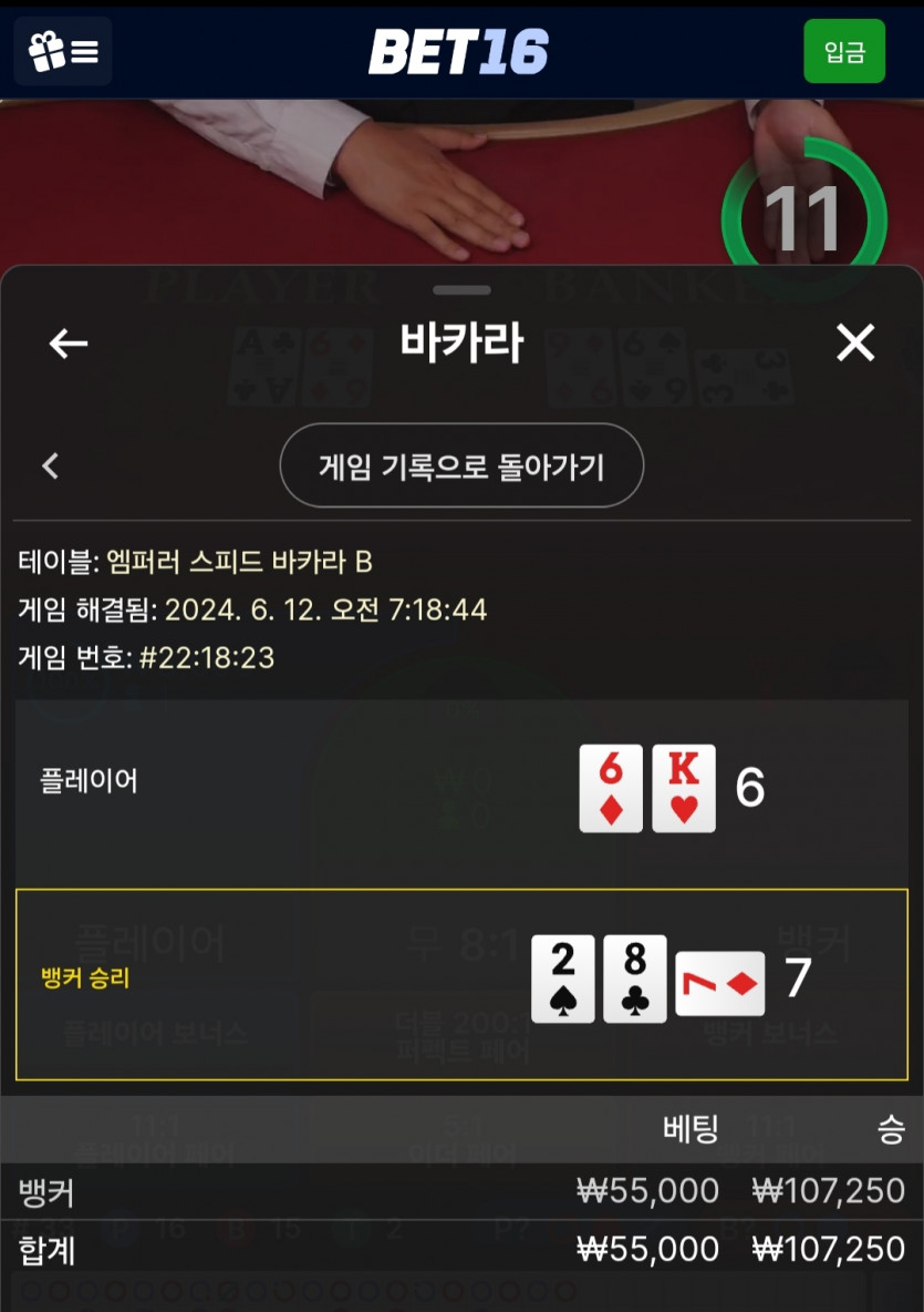 6/12 벳16 바카라 후기(0)