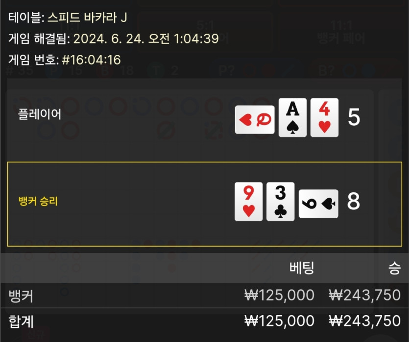6/24 케이 바카라 후기(0)