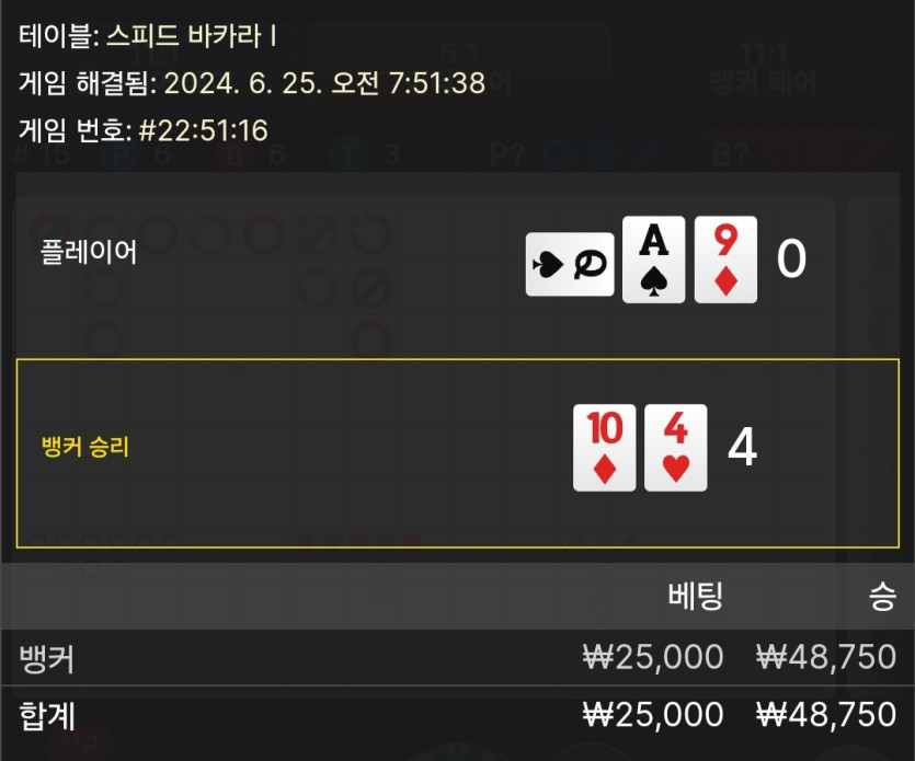 6/25 비제휴 바카라 후기 5(0)